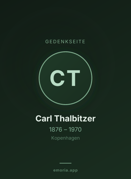 Gedenkportrait von Carl Thalbitzer