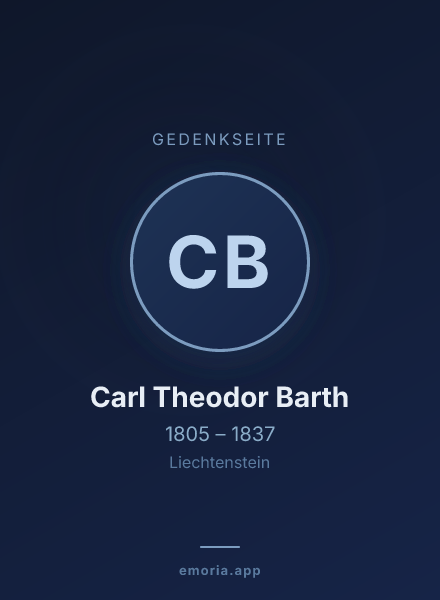 Gedenkportrait von Carl Theodor Barth
