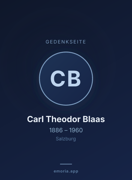 Gedenkportrait von Carl Theodor Blaas