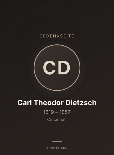 Gedenkportrait von Carl Theodor Dietzsch