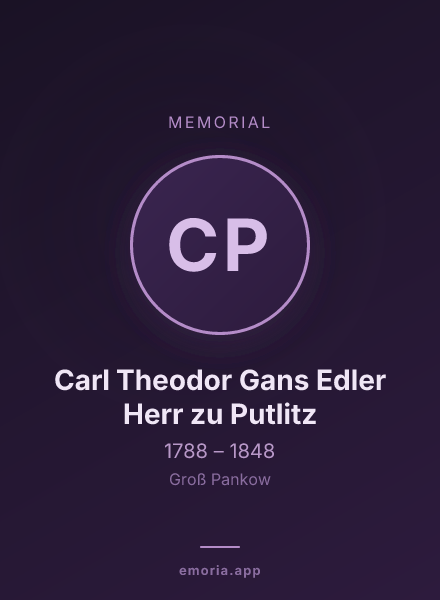 Memorial portrait of Carl Theodor Gans Edler Herr zu Putlitz