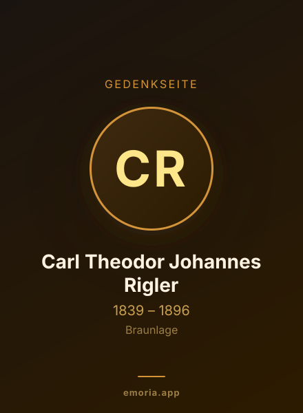 Gedenkportrait von Carl Theodor Johannes Rigler