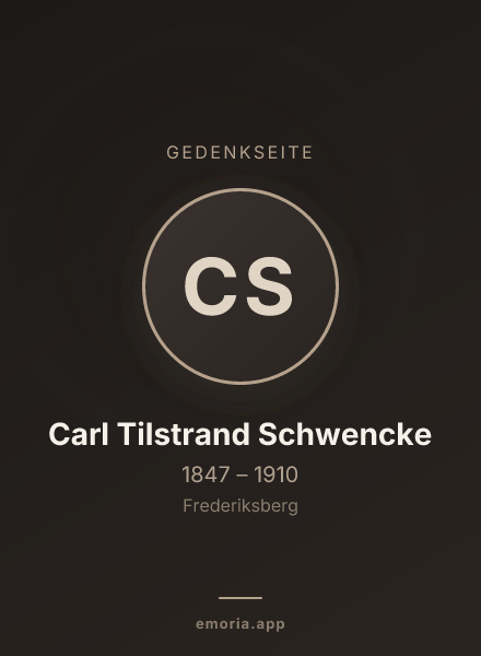 Gedenkportrait von Carl Tilstrand Schwencke