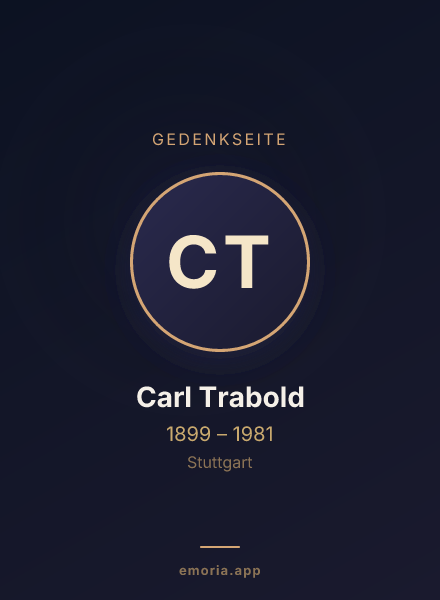 Gedenkportrait von Carl Trabold