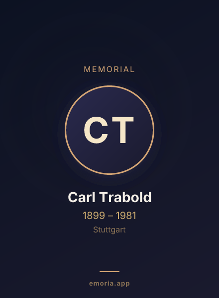 Memorial portrait of Carl Trabold