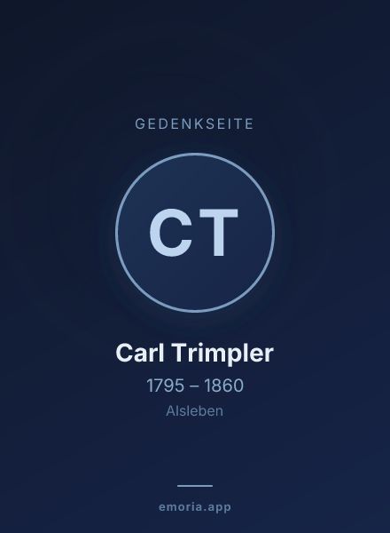 Gedenkportrait von Carl Trimpler