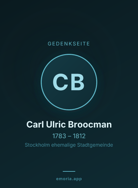 Gedenkportrait von Carl Ulric Broocman