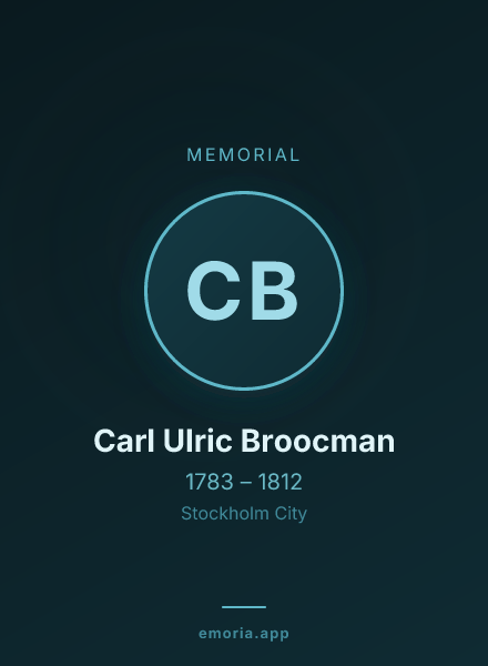 Memorial portrait of Carl Ulric Broocman