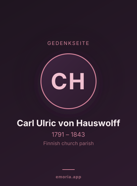 Gedenkportrait von Carl Ulric von Hauswolff