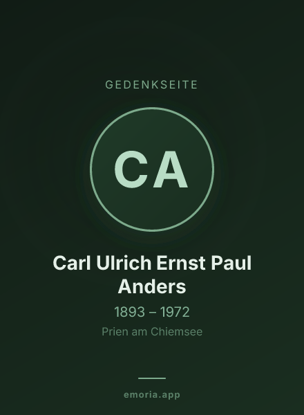 Gedenkportrait von Carl Ulrich Ernst Paul Anders