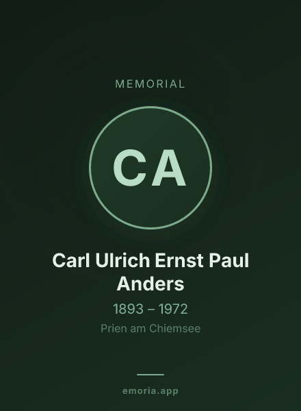 Memorial portrait of Carl Ulrich Ernst Paul Anders