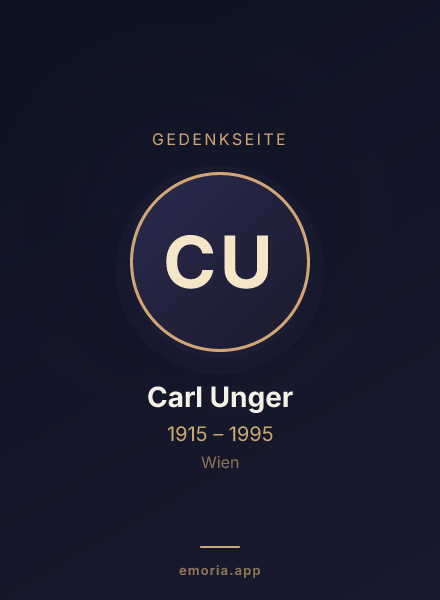 Gedenkportrait von Carl Unger