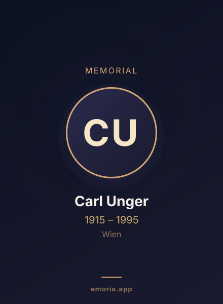 Memorial portrait of Carl Unger