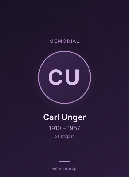 Memorial portrait of Carl Unger