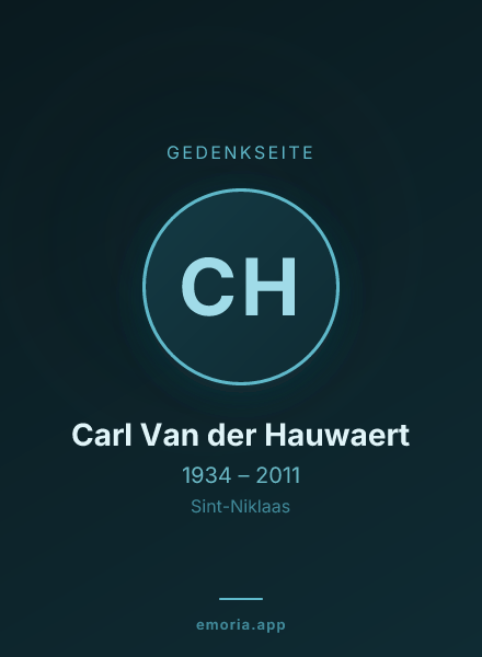 Gedenkportrait von Carl Van der Hauwaert