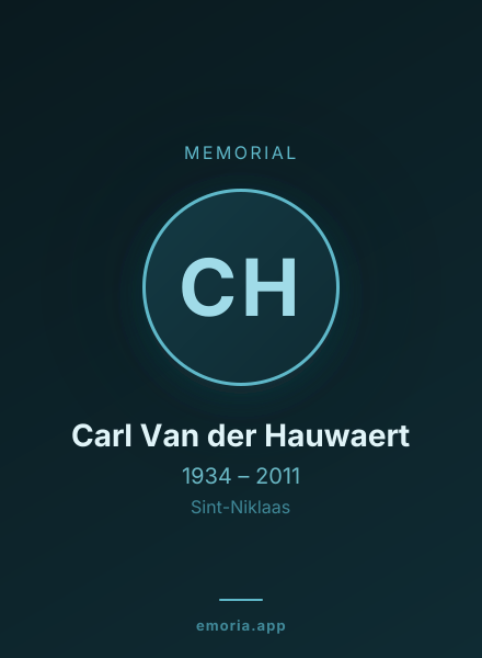 Memorial portrait of Carl Van der Hauwaert