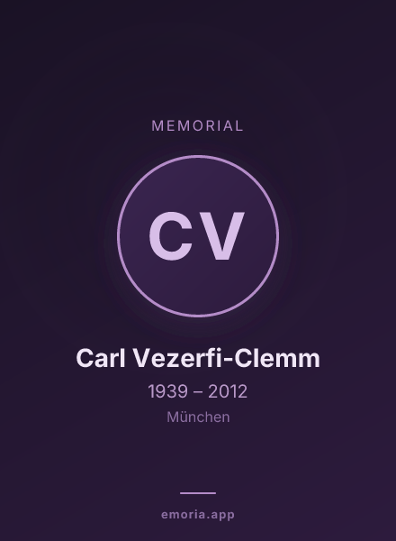 Memorial portrait of Carl Vezerfi-Clemm