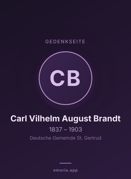 Gedenkportrait von Carl Vilhelm August Brandt