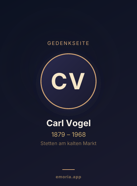 Gedenkportrait von Carl Vogel
