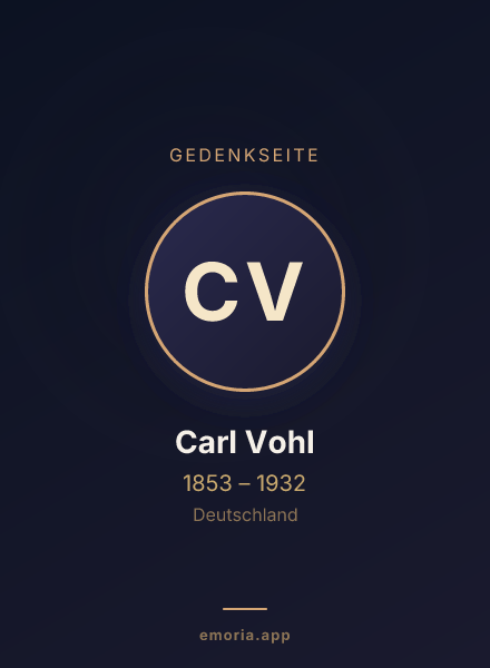 Gedenkportrait von Carl Vohl