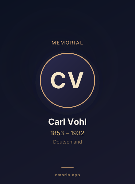 Memorial portrait of Carl Vohl