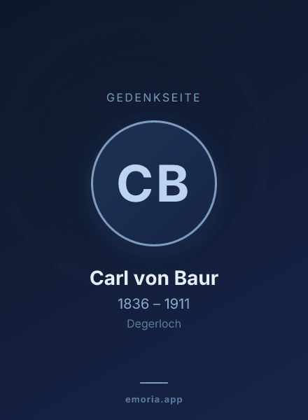 Gedenkportrait von Carl von Baur