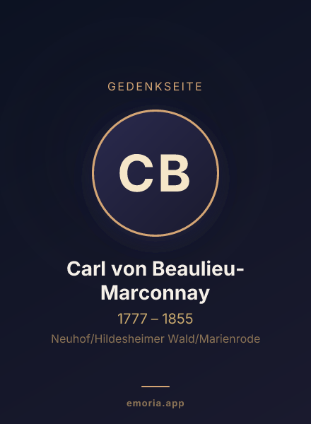Gedenkportrait von Carl von Beaulieu-Marconnay