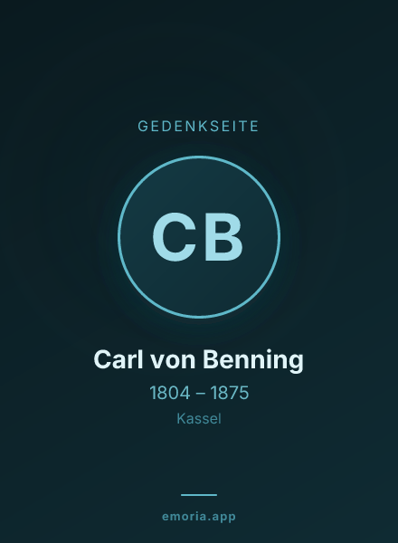 Gedenkportrait von Carl von Benning