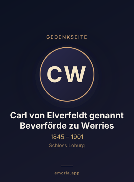 Gedenkportrait von Carl von Elverfeldt genannt Beverförde zu Werries