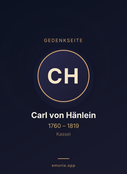 Gedenkportrait von Carl von Hänlein