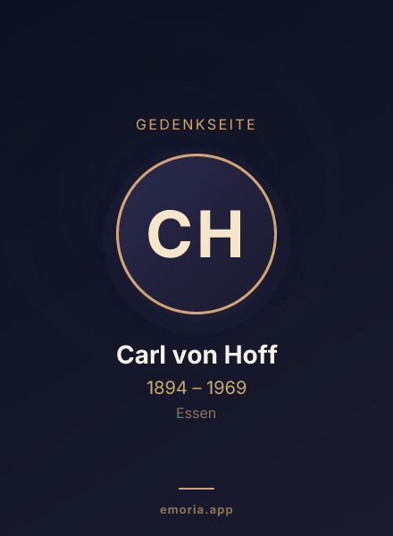 Gedenkportrait von Carl von Hoff