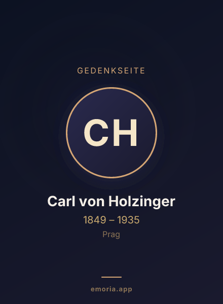 Gedenkportrait von Carl von Holzinger