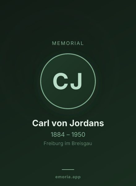 Memorial portrait of Carl von Jordans