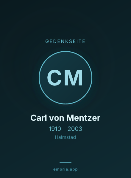 Gedenkportrait von Carl von Mentzer