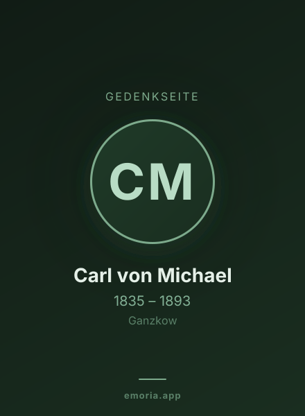 Gedenkportrait von Carl von Michael