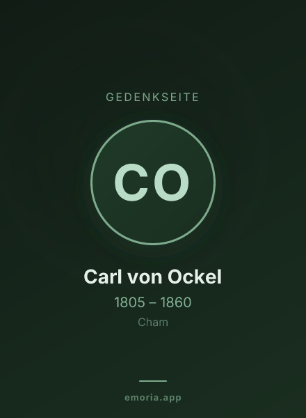 Gedenkportrait von Carl von Ockel
