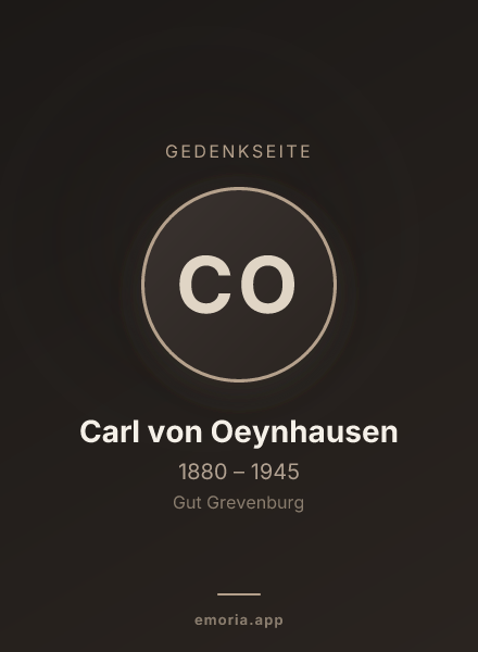 Gedenkportrait von Carl von Oeynhausen
