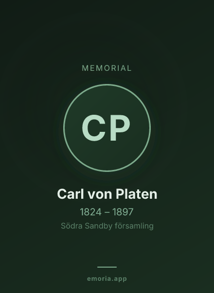 Memorial portrait of Carl von Platen