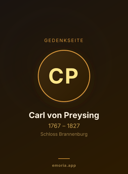 Gedenkportrait von Carl von Preysing