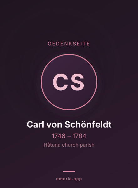 Gedenkportrait von Carl von Schönfeldt