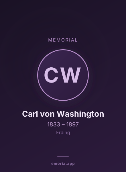 Memorial portrait of Carl von Washington