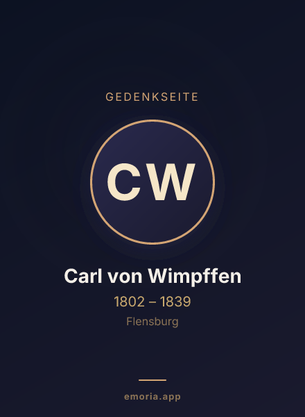 Gedenkportrait von Carl von Wimpffen