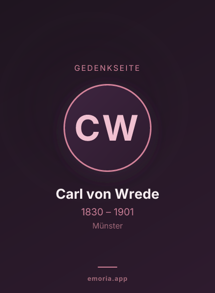 Gedenkportrait von Carl von Wrede