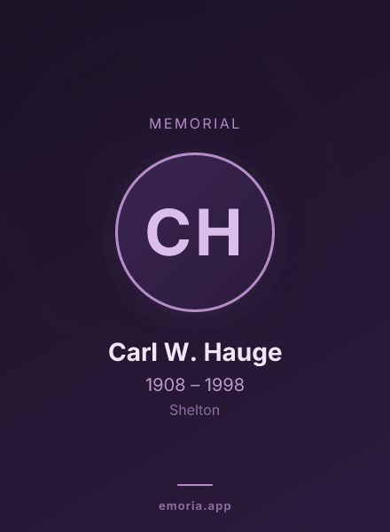 Memorial portrait of Carl W. Hauge