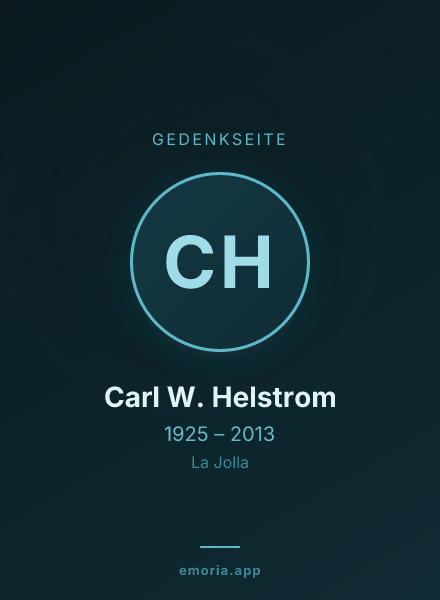 Gedenkportrait von Carl W. Helstrom
