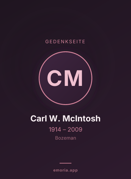 Gedenkportrait von Carl W. McIntosh