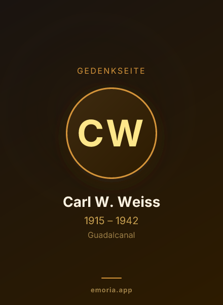 Gedenkportrait von Carl W. Weiss