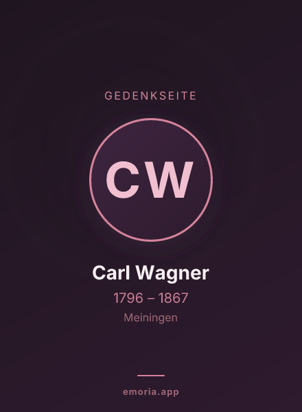 Gedenkportrait von Carl Wagner