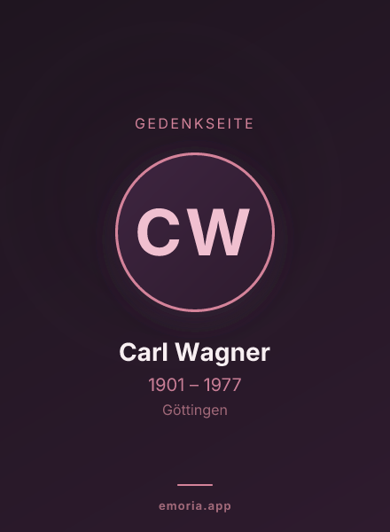 Gedenkportrait von Carl Wagner