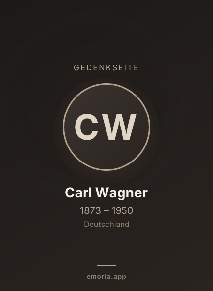 Gedenkportrait von Carl Wagner